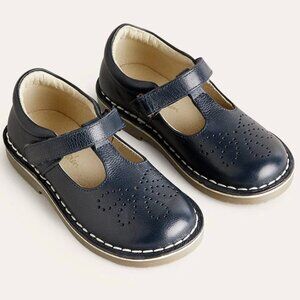 Mini Boden Navy Leather T-bar Flats Floral Mary Jane Oxford School Uniform 28
